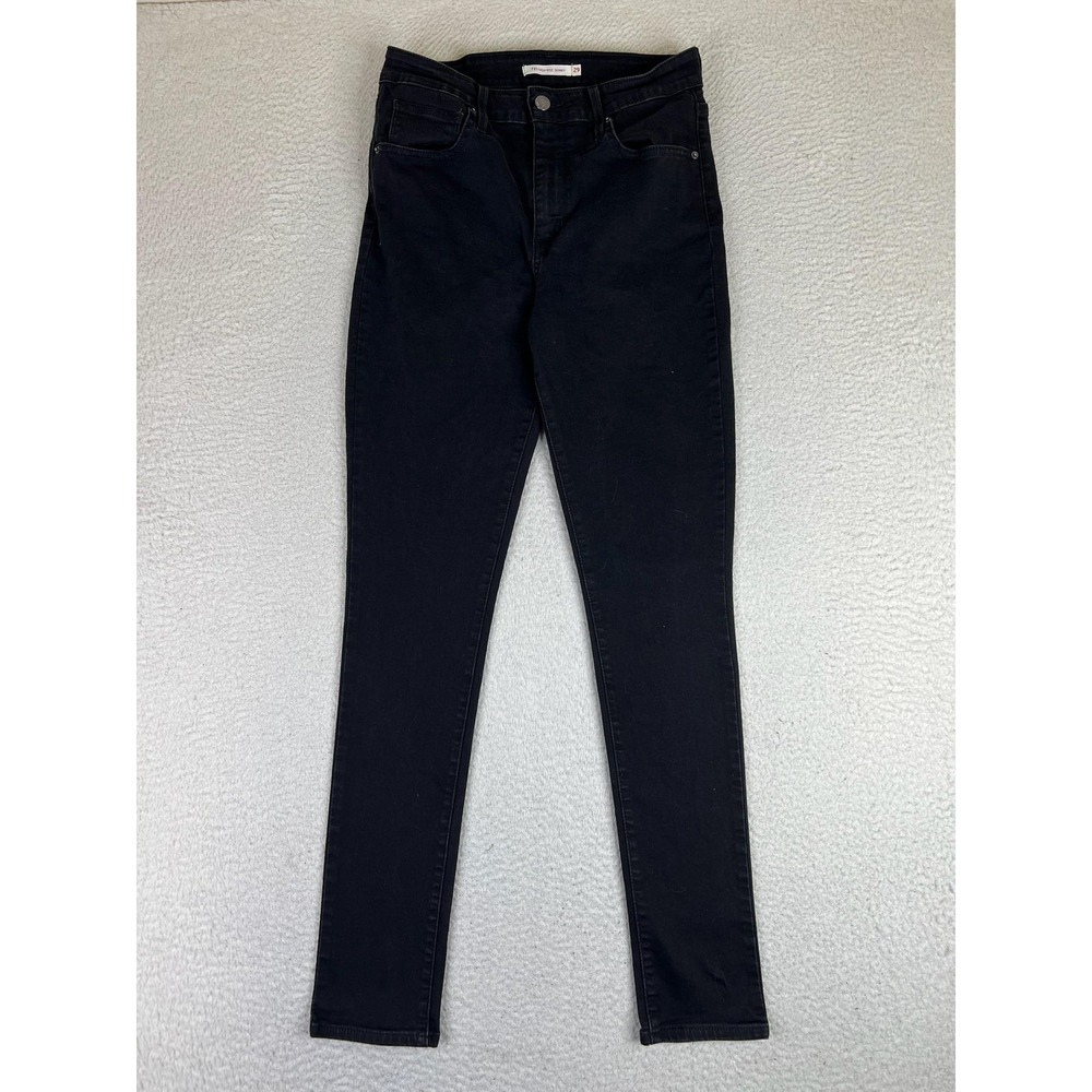 Levis 721 High Rise Skinny Jeans Womens 29 Black Dark Wash Stretch Denim